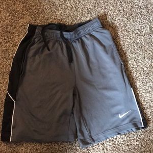 Small grey and black nike athletic shorts
